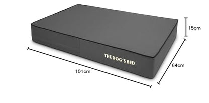 'The Dog's' Orthopaedic Dog Bed Large Grey with Black Piping, Waterproof Memory Foam Dog Bed