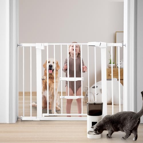 Tiovo Extra Wide Baby Gate with Adjustable Cat Door – Secure Separation for Your Home