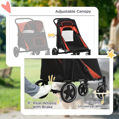 PawHut Foldable Dog Stroller – Ride in Style &amp; Comfort!