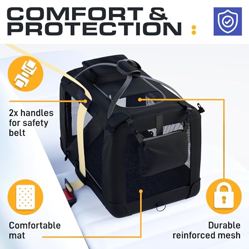 Dog Travel Crate Dog Carrier for Medium Dogs Puppy Soft Fabric Collapsible for Car