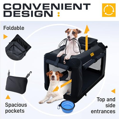 Dog Travel Crate Dog Carrier for Medium Dogs Puppy Soft Fabric Collapsible for Car