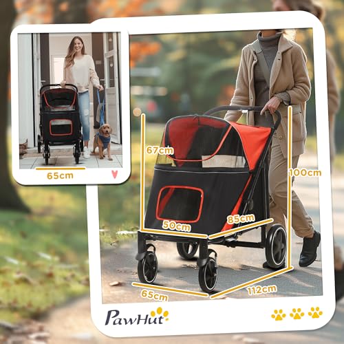 PawHut Foldable Dog Stroller – Ride in Style &amp; Comfort!