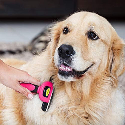 DakPets Deshedding Brush – Pink, Stainless Steel, Effective & Durable