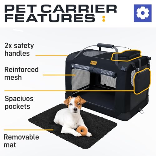 Dog Travel Crate Dog Carrier for Medium Dogs Puppy Soft Fabric Collapsible for Car