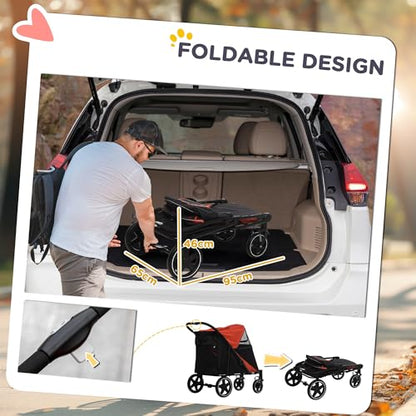 PawHut Foldable Dog Stroller – Ride in Style &amp; Comfort!