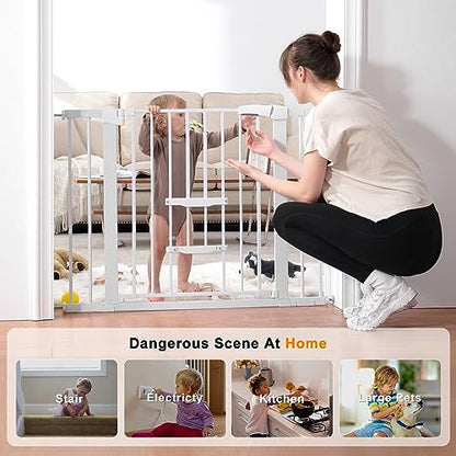 Tiovo Extra Wide Baby Gate with Adjustable Cat Door – Secure Separation for Your Home