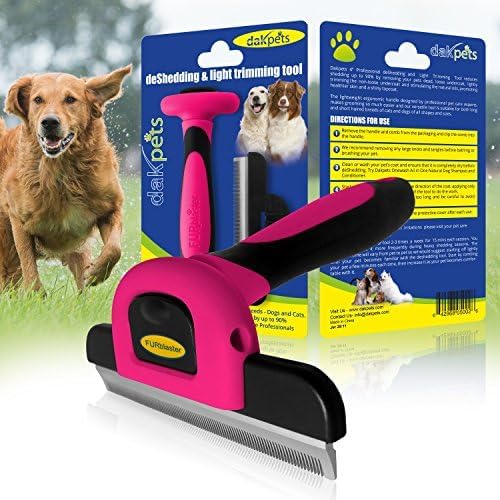 DakPets Deshedding Brush – Pink, Stainless Steel, Effective & Durable