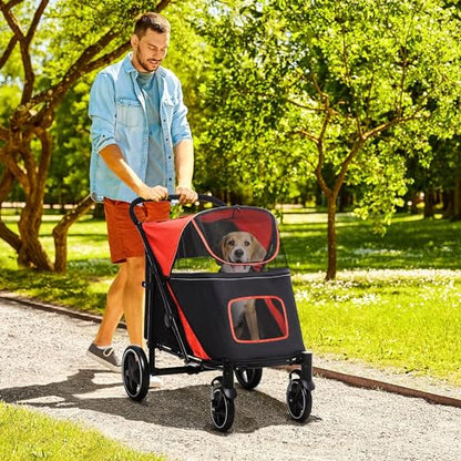 PawHut Foldable Dog Stroller – Ride in Style &amp; Comfort!