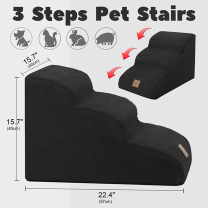 3-Step Dog Stairs – Ideal for Small Dogs and Cats