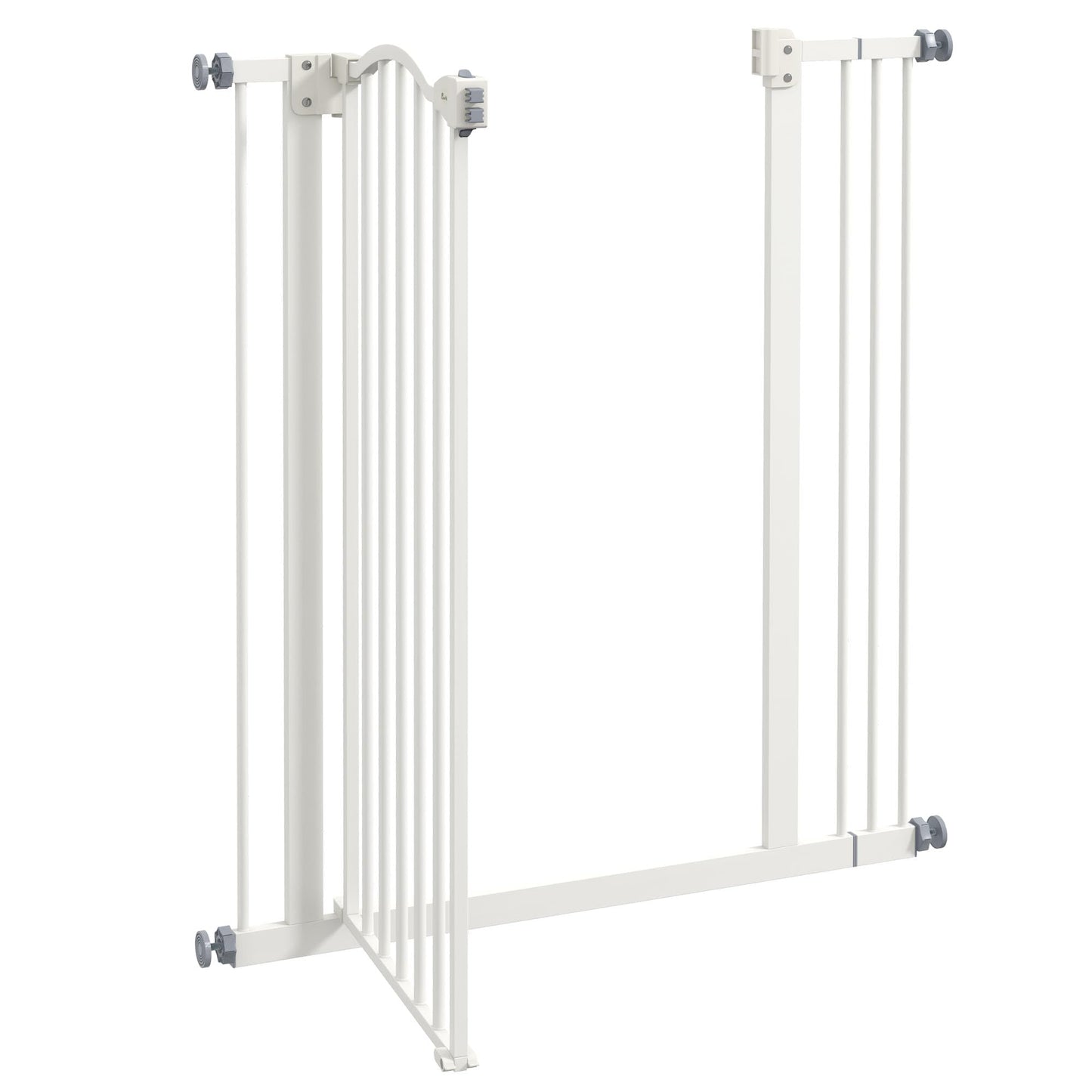 PawHut Adjustable Pet Gate with Double-Locking System - White