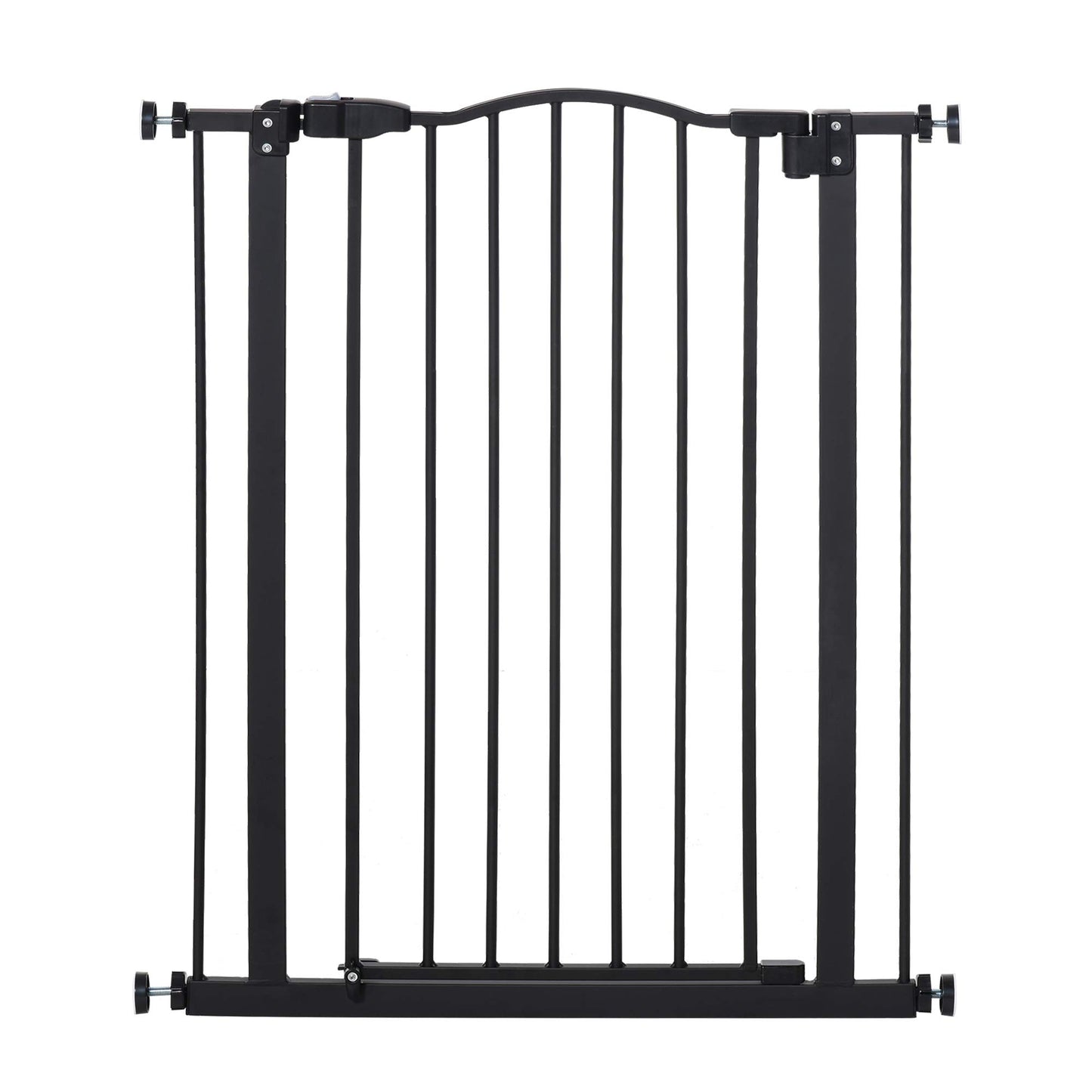 PawHut Adjustable Pet Gate with Double-Locking System - Black