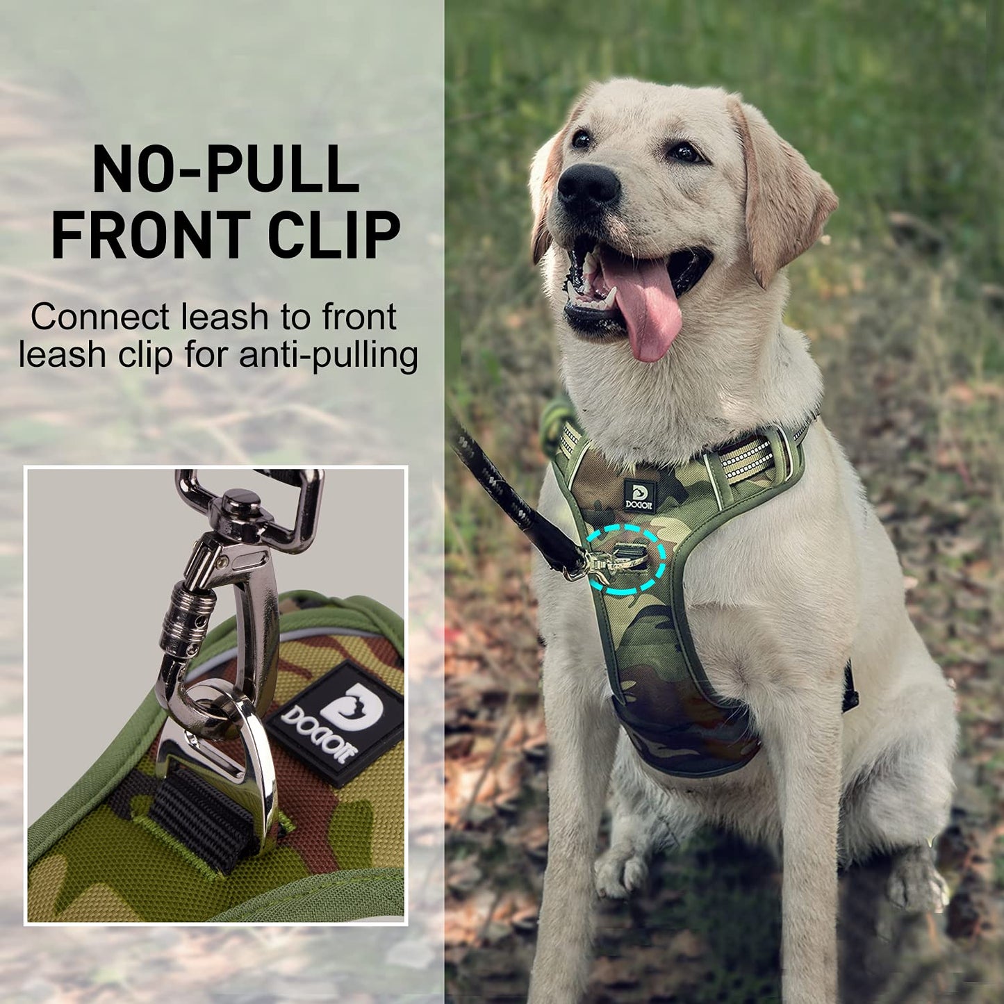 Dociote No-Pull Dog Harness (Camo Green)