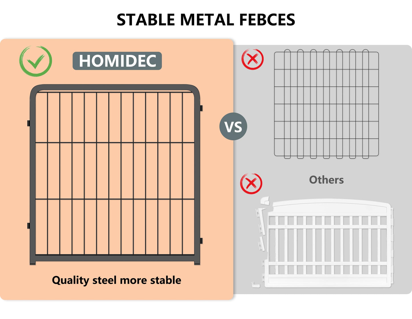 HOMIDEC Heavy Duty 8-Panel Dog Pen – Versatile Indoor, Outdoor Pet Enclosure