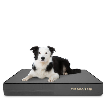 'The Dog's' Orthopaedic Dog Bed Large Grey with Black Piping, Waterproof Memory Foam Dog Bed