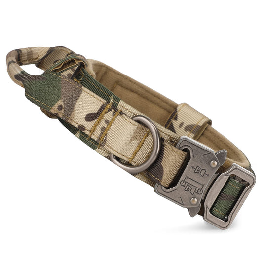 HUNTVP Tactical Dog Collar with Control Handle – Camo (Medium)