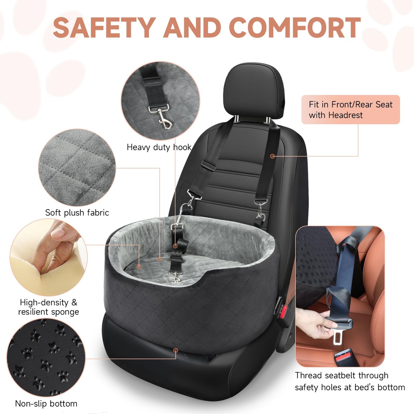 Feporen Dog Car Booster Seat – Travel in Comfort and Style!