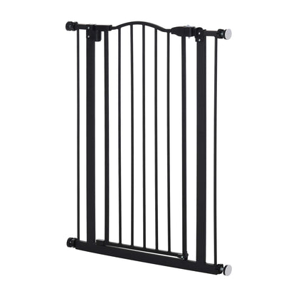 PawHut Adjustable Pet Gate with Double-Locking System - Black