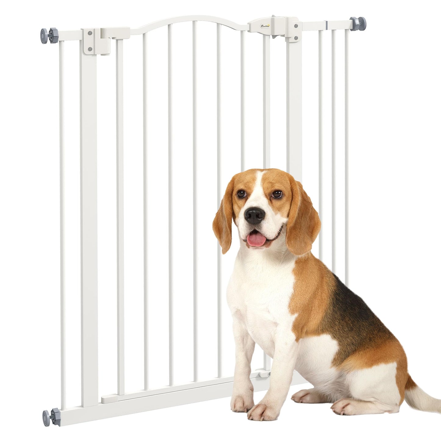 PawHut Adjustable Pet Gate with Double-Locking System - White