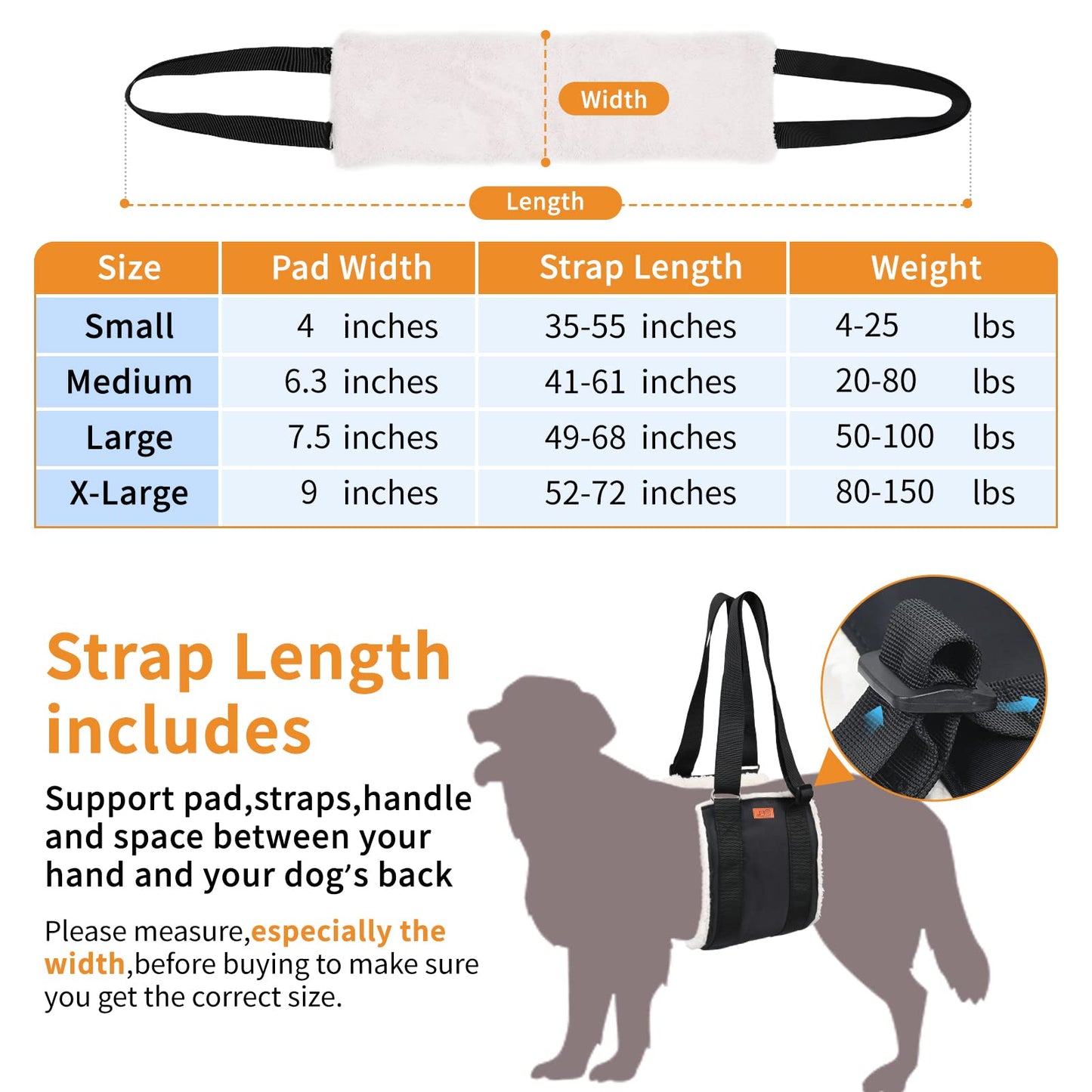 PICK FOR LIFE Rear Legs Support Harness – Aiding Mobility and Recovery for Large Dogs