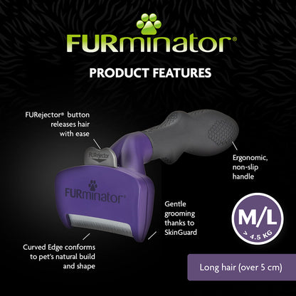 FURminator Undercoat Deshedding Tool for Medium & Large Long Haired Pets