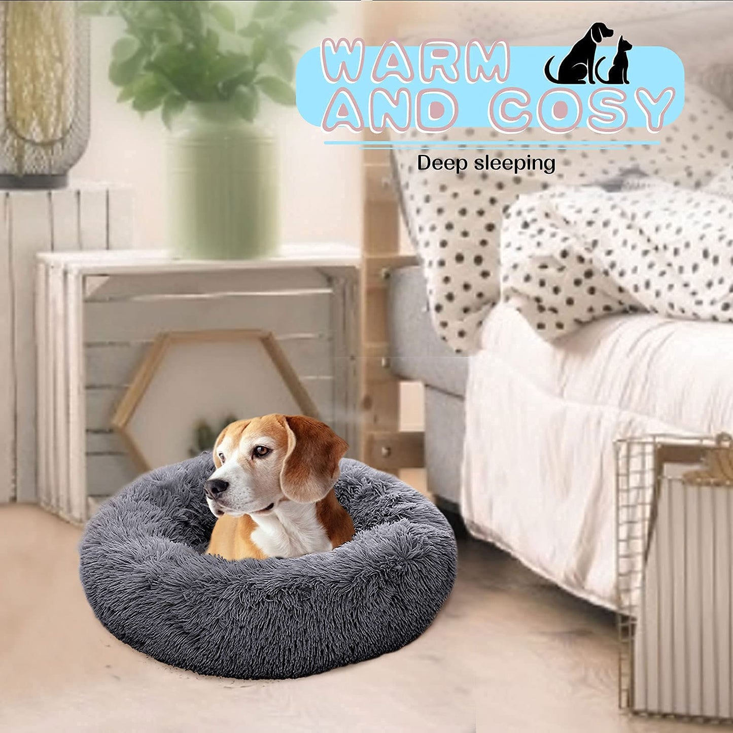 Masthome Donut Pet Bed – Grey