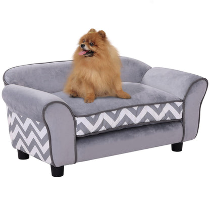 PawHut Plush Pet Couch – Grey