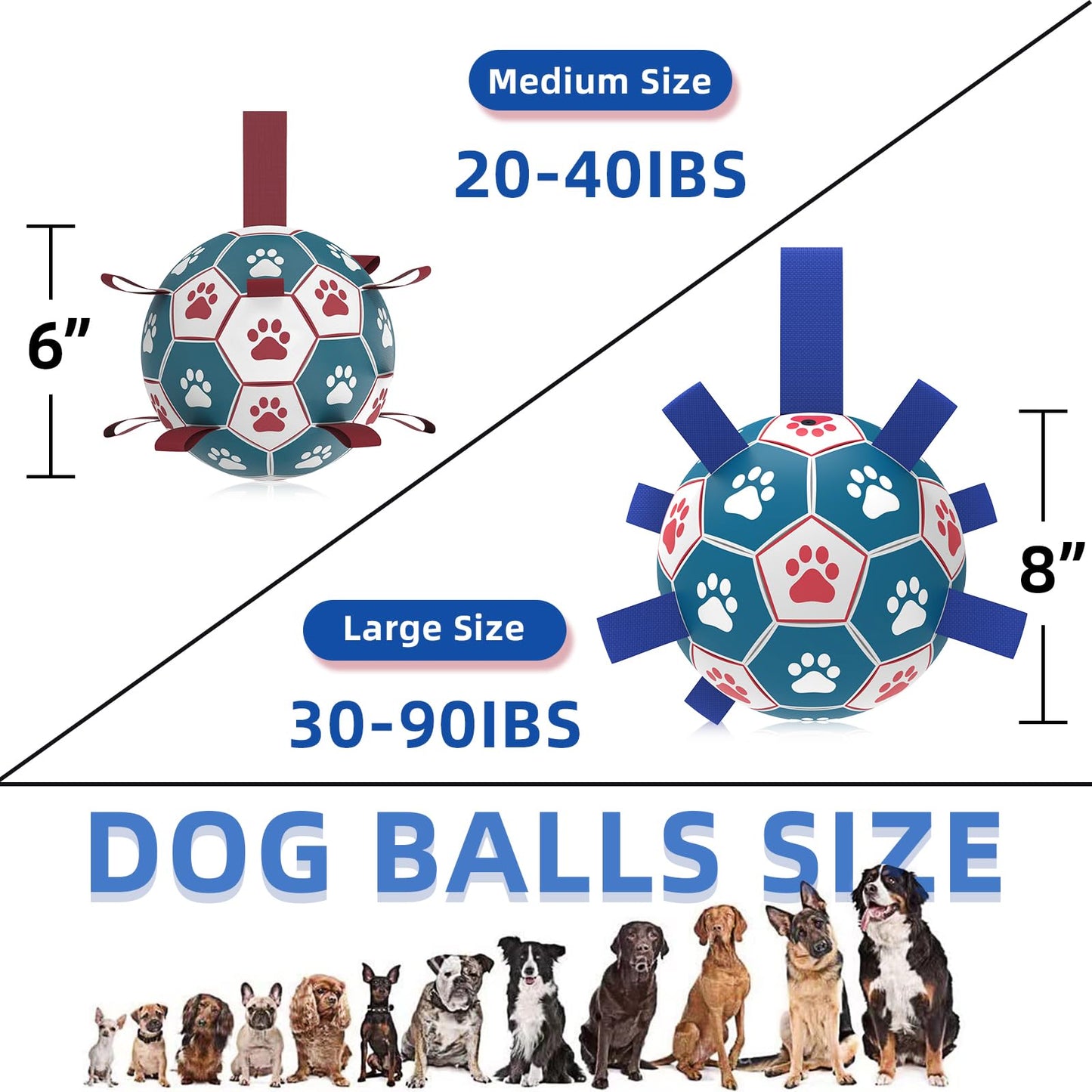 HETOO Interactive Dog Soccer Ball – Blue &amp; White