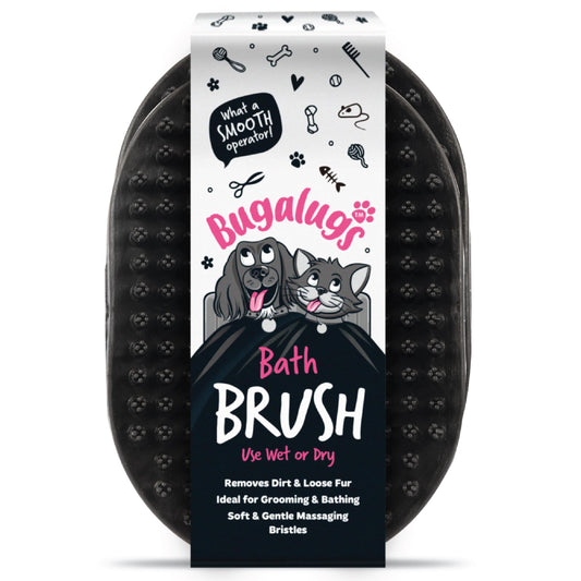 BUGALUGS Dog Bath Brush – Latex-Free, Rubber Bristles, Gentle Grooming & Deep Cleaning