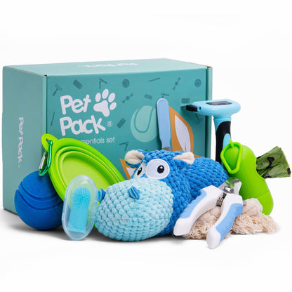 Puppy Starter Kit for New Owners, Fun Puppy Toys from 8 Weeks Small Dog | Ideal Puppy Essentials and Puppy Grooming Kit | Non-Aggressive chewers