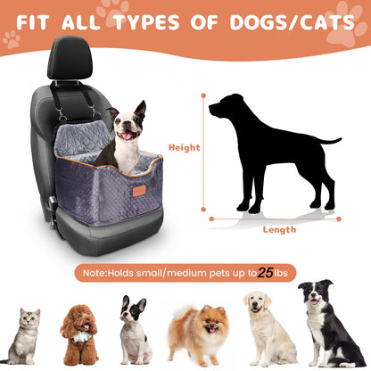 Memory Foam Booster Dog Car Seat with Washable Removable Cover