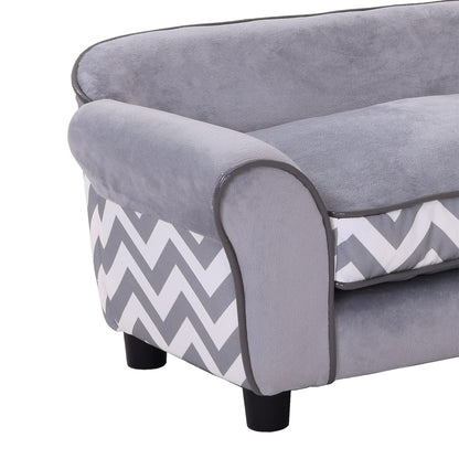 PawHut Plush Pet Couch – Grey