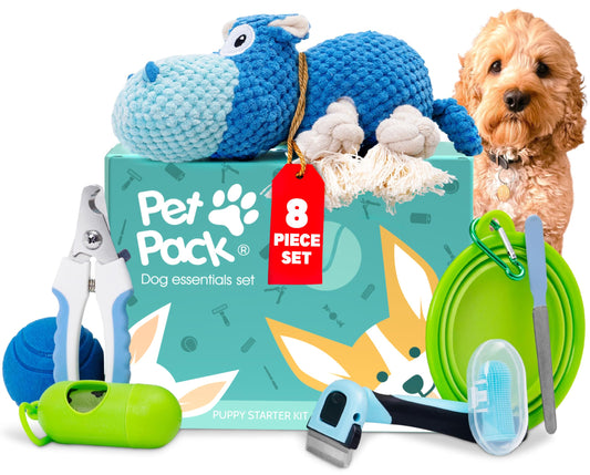 Puppy Starter Kit for New Owners, Fun Puppy Toys from 8 Weeks Small Dog | Ideal Puppy Essentials and Puppy Grooming Kit | Non-Aggressive chewers