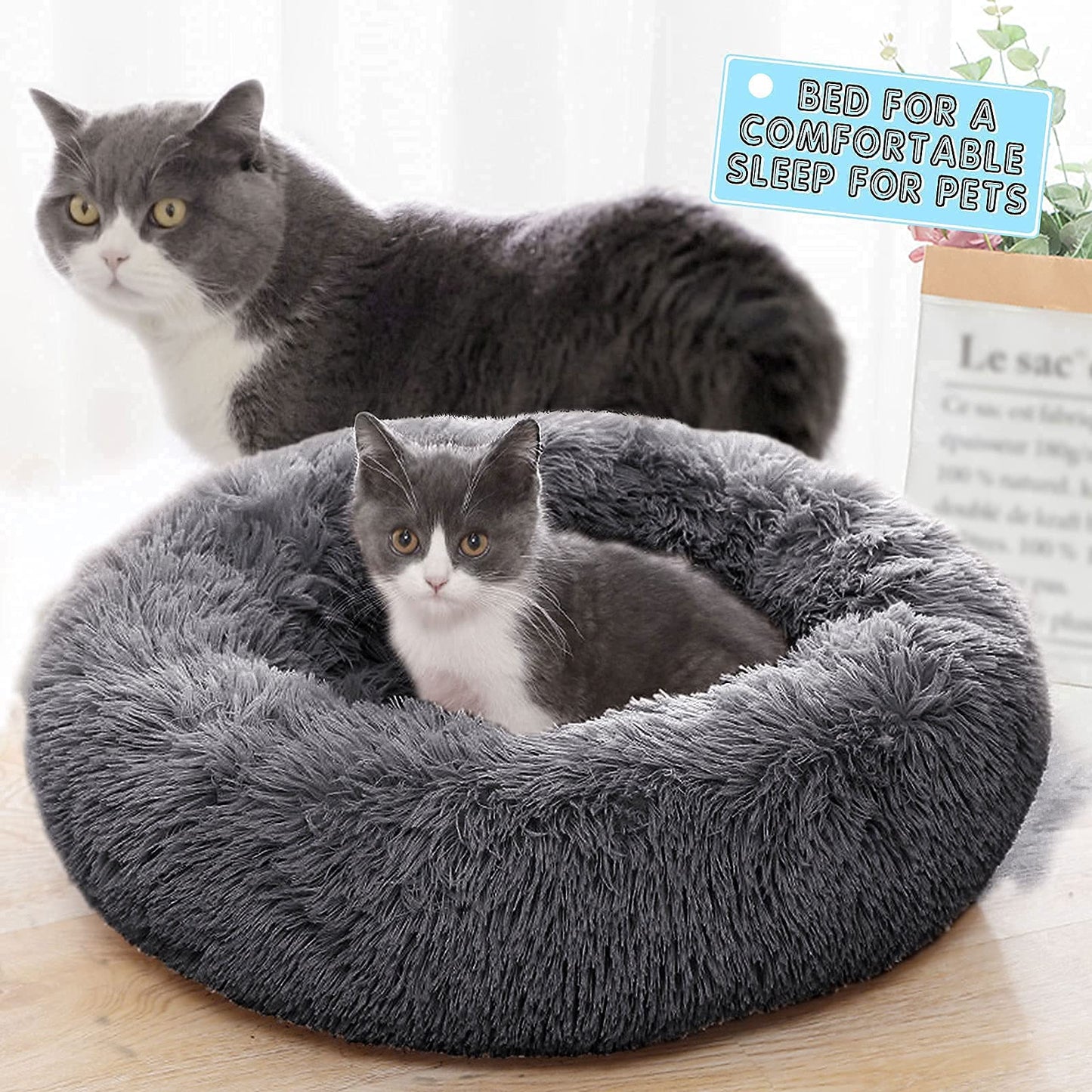 Masthome Donut Pet Bed – Grey