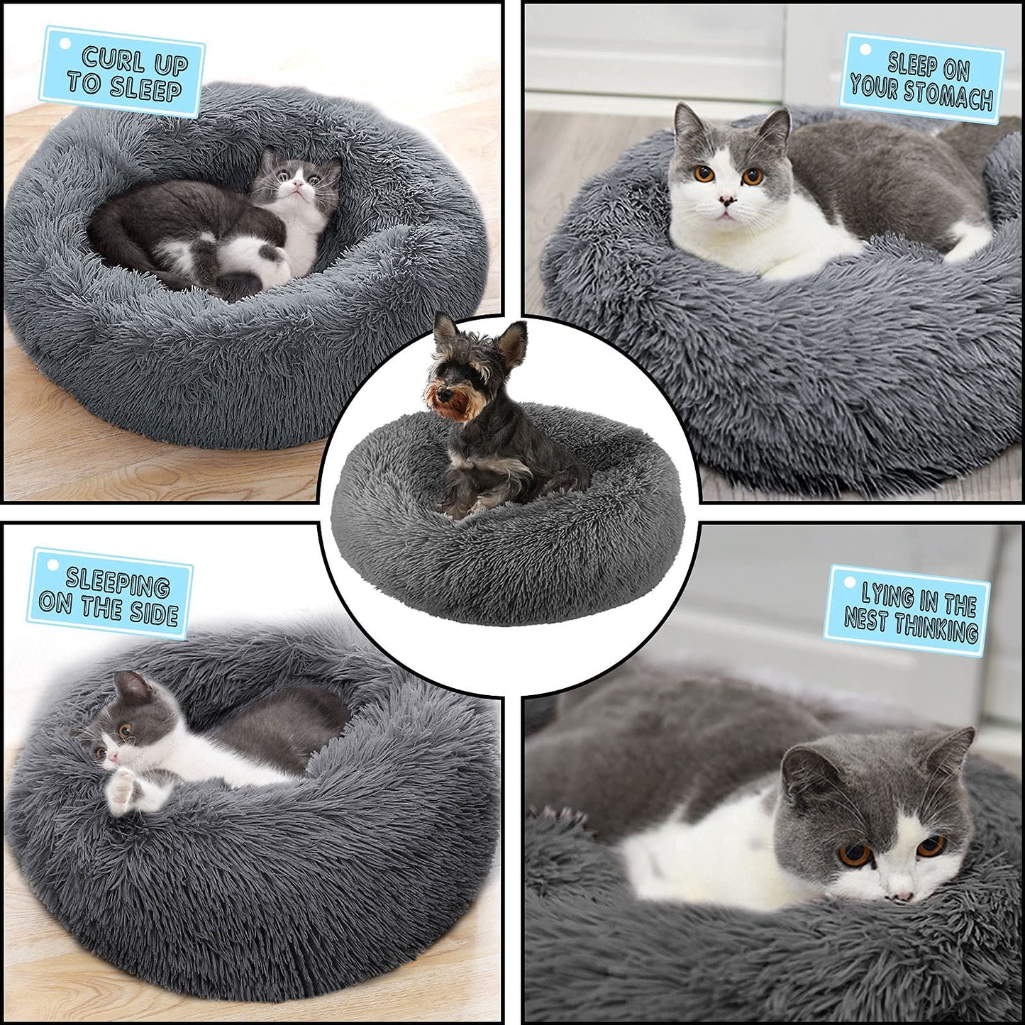 Masthome Donut Pet Bed – Grey