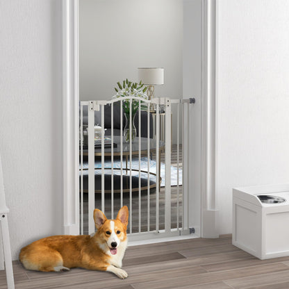 PawHut Adjustable Pet Gate with Double-Locking System - White