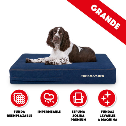 Orthopaedic Dog Bed Large Blue Denim, Waterproof Memory Foam Dog Bed