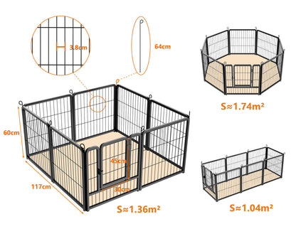 HOMIDEC Heavy Duty 8-Panel Dog Pen – Versatile Indoor, Outdoor Pet Enclosure