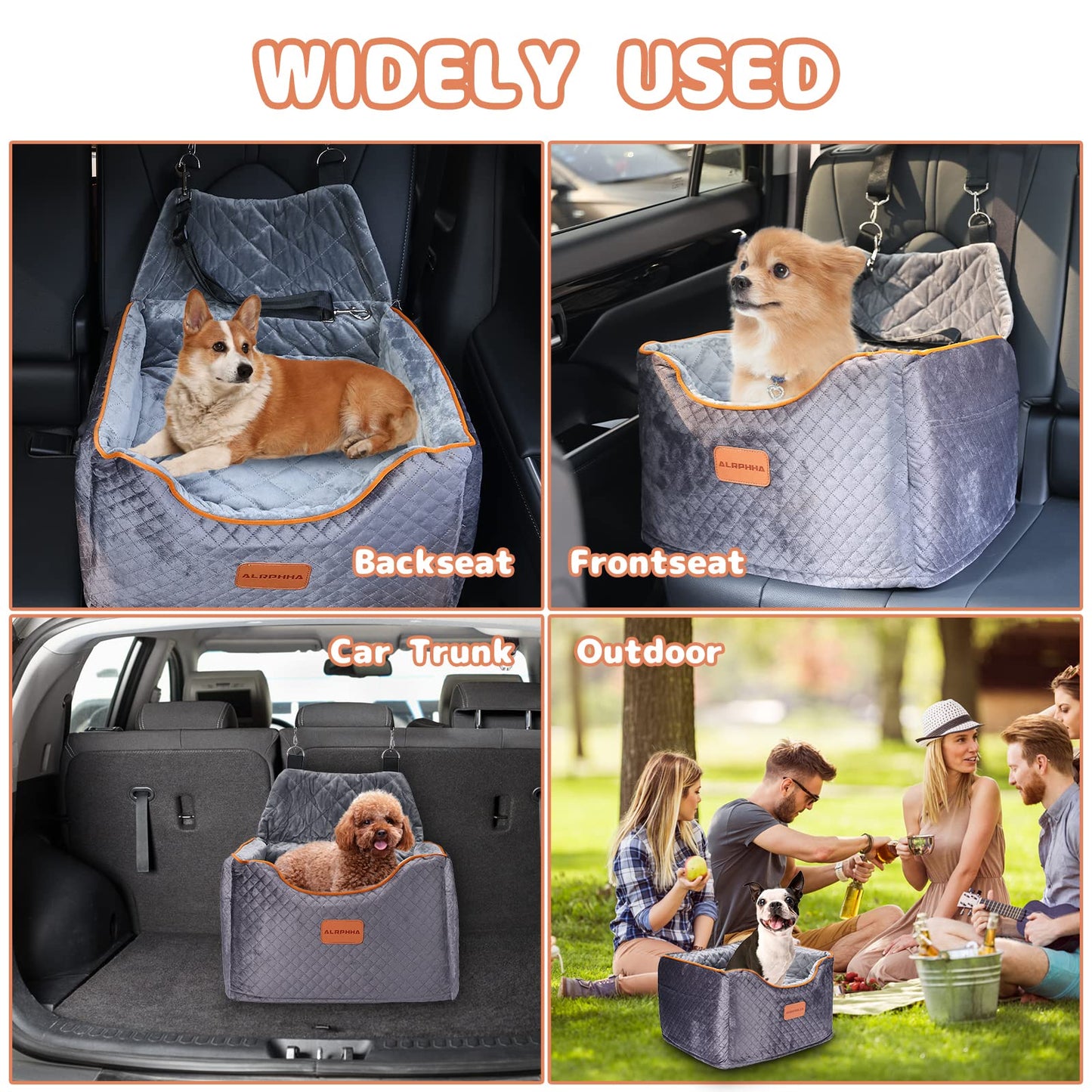 Memory Foam Booster Dog Car Seat with Washable Removable Cover