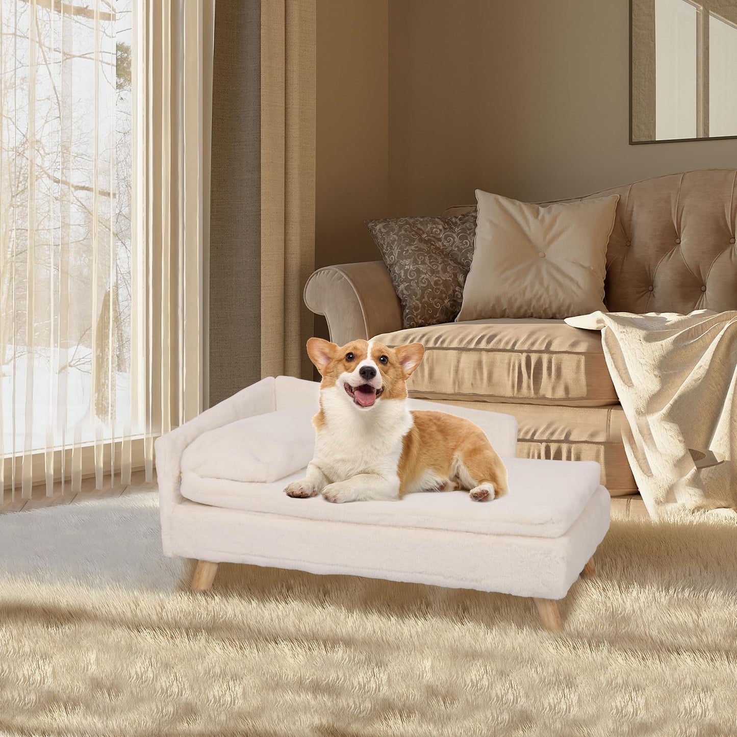 BingoPaw Dog Sofa Bed – Beige