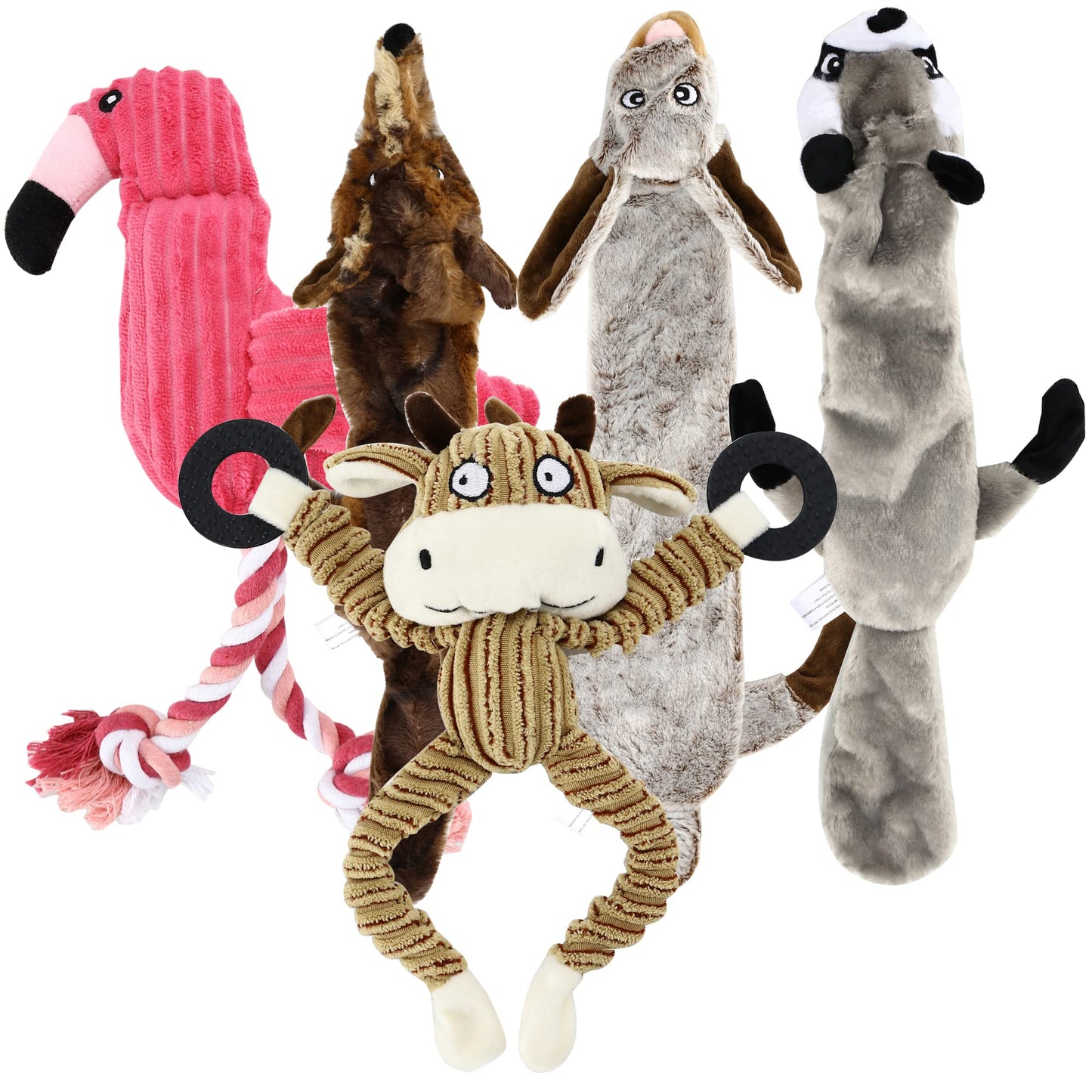 Buddy Wild Plush Dog Toy Set – 5-Pack