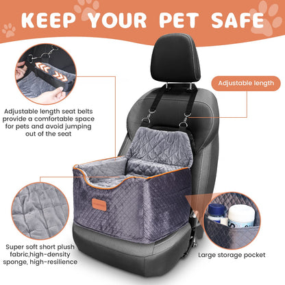 Memory Foam Booster Dog Car Seat with Washable Removable Cover